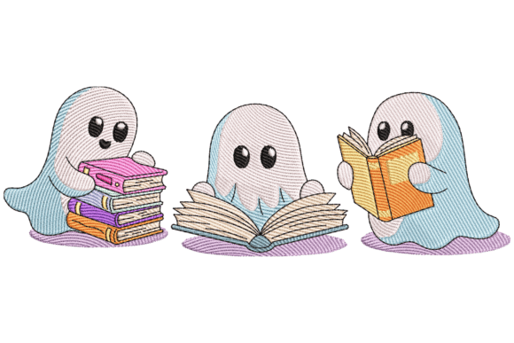 Bookish Ghosts Embroidery Design