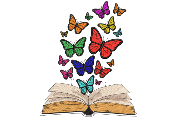 Butterflies Flying from Book