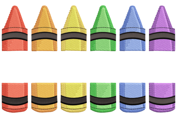 Color Crayons Embroidery Design