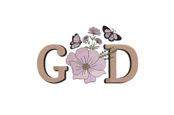 God with Flowers and Butterfly