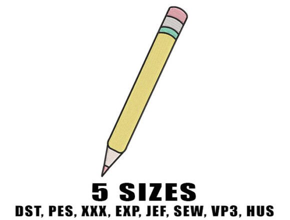 Pencil School Embroidery Designs