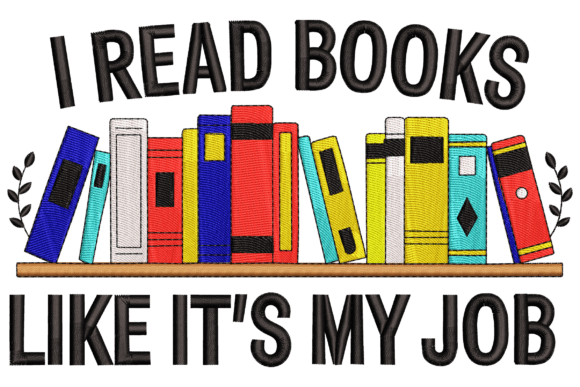 Read Books Embroidery Design