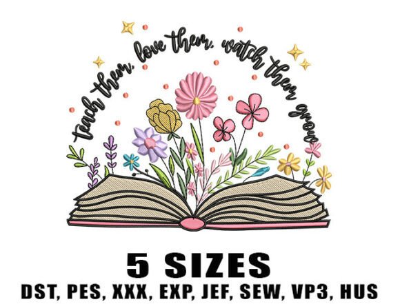 Teacher Wildflowers Embroidery